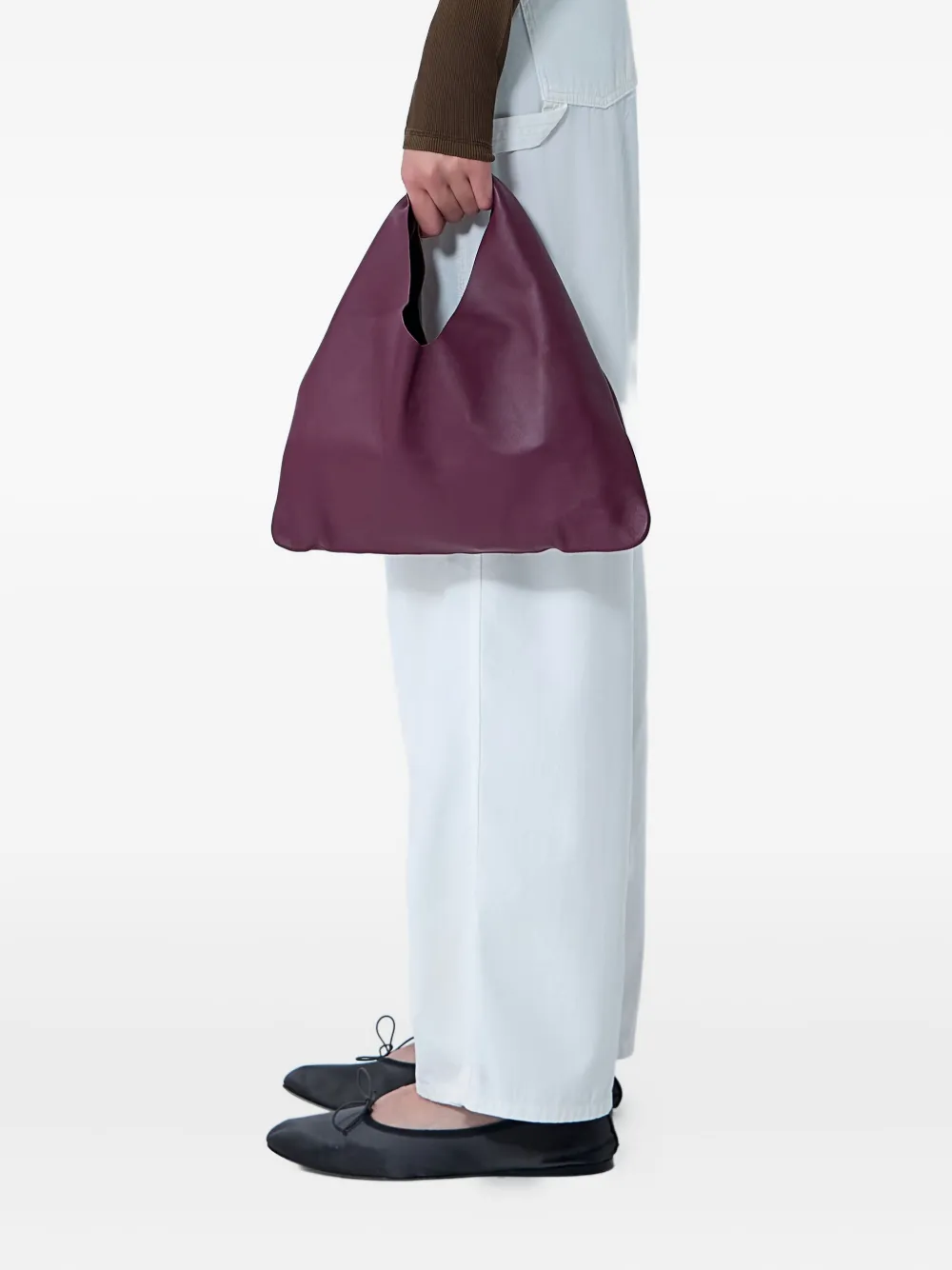The Row small Bindle leather tote bag - Rood