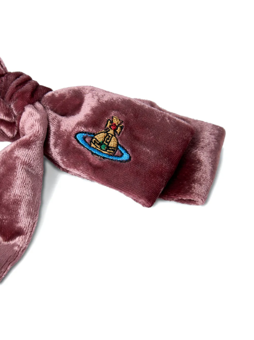 Vivienne Westwood Bow-shaped Orb-logo Hair Clip In Burgundy