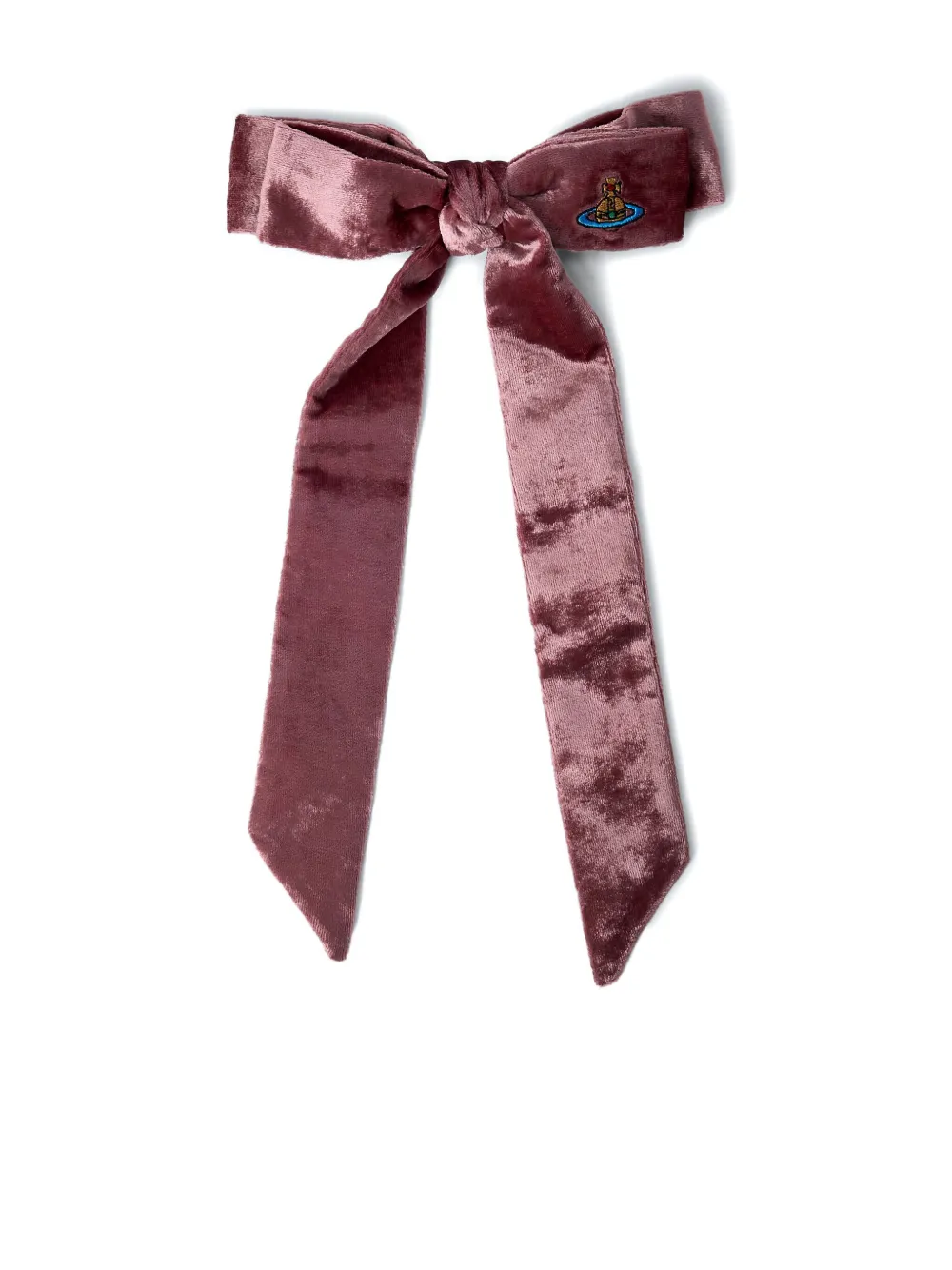 Vivienne Westwood Bow-shaped Orb-logo Hair Clip In Burgundy