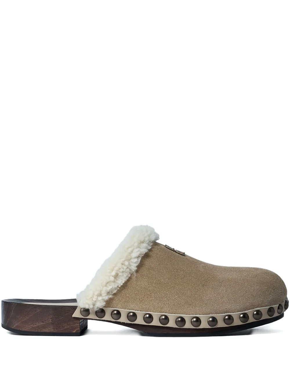 Miu Klompen met lammy afwerking Beige