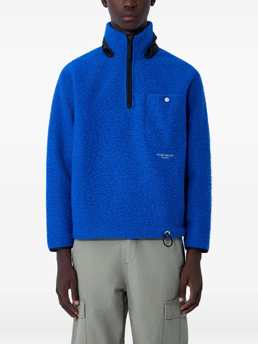 Stone Island knitted logo sweatshirt - Blu