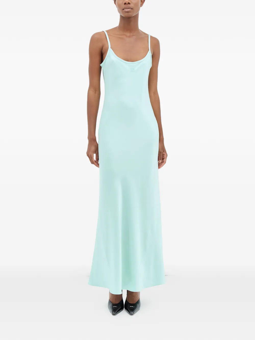 Miu Miu logo-motif maxi dress - Blu