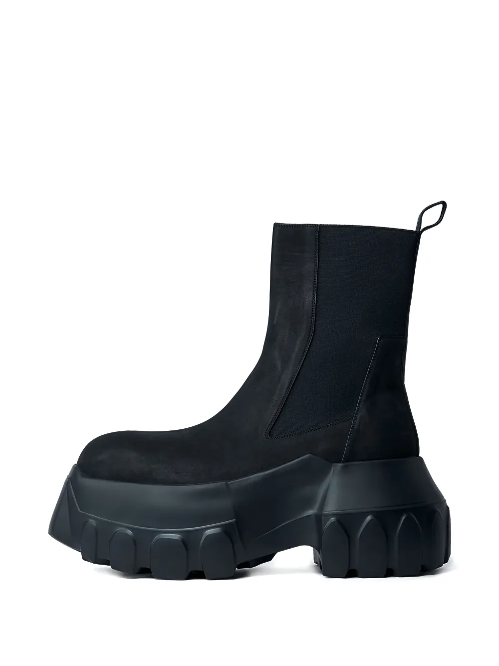 Rick Owens Beatle Mega Tractor Black Calf Leather Boots In Black