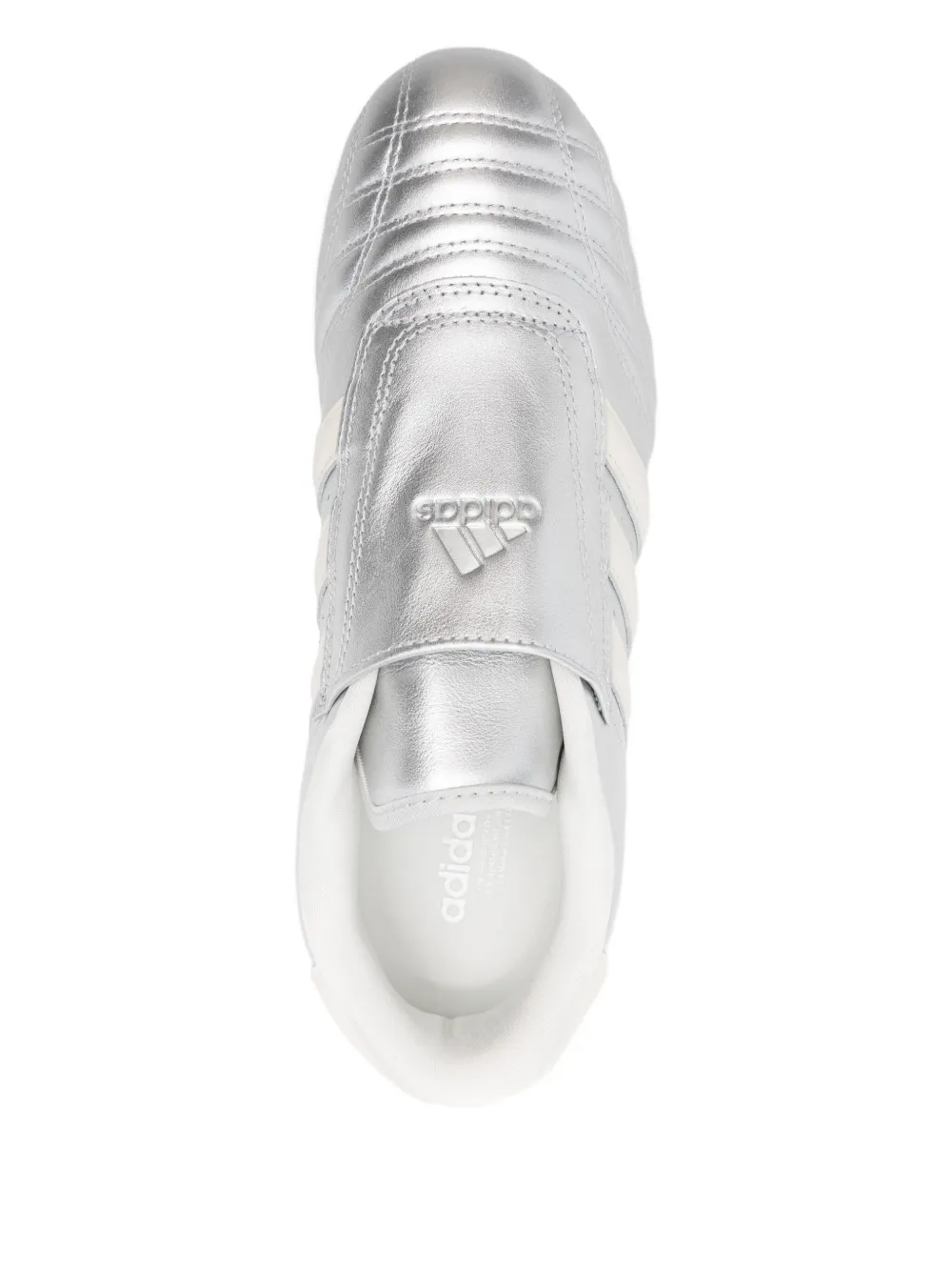 Adidas Originals Three-stripe Metallic-leather Sneakers In White