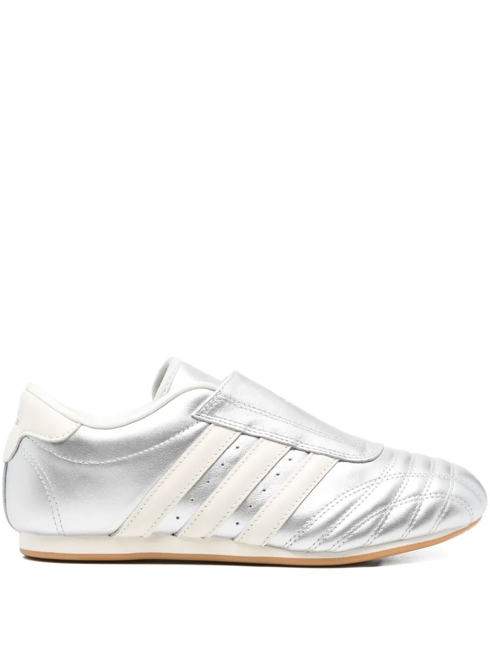 adidas three-stripe metallic-leather sneakers | Silver | Image 1