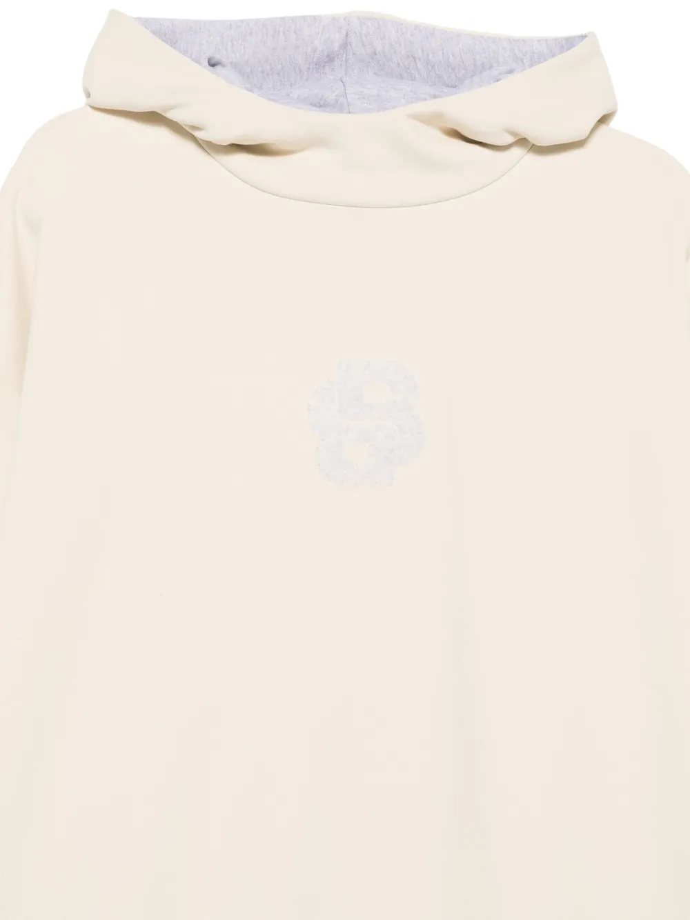 BOSS Hoodie met geborduurde bloemen Beige