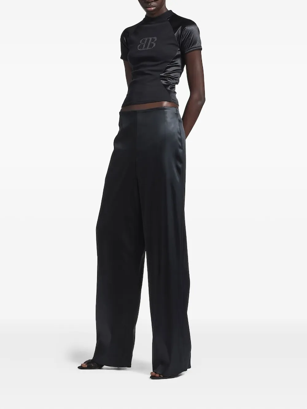 Balenciaga satin trousers - Zwart