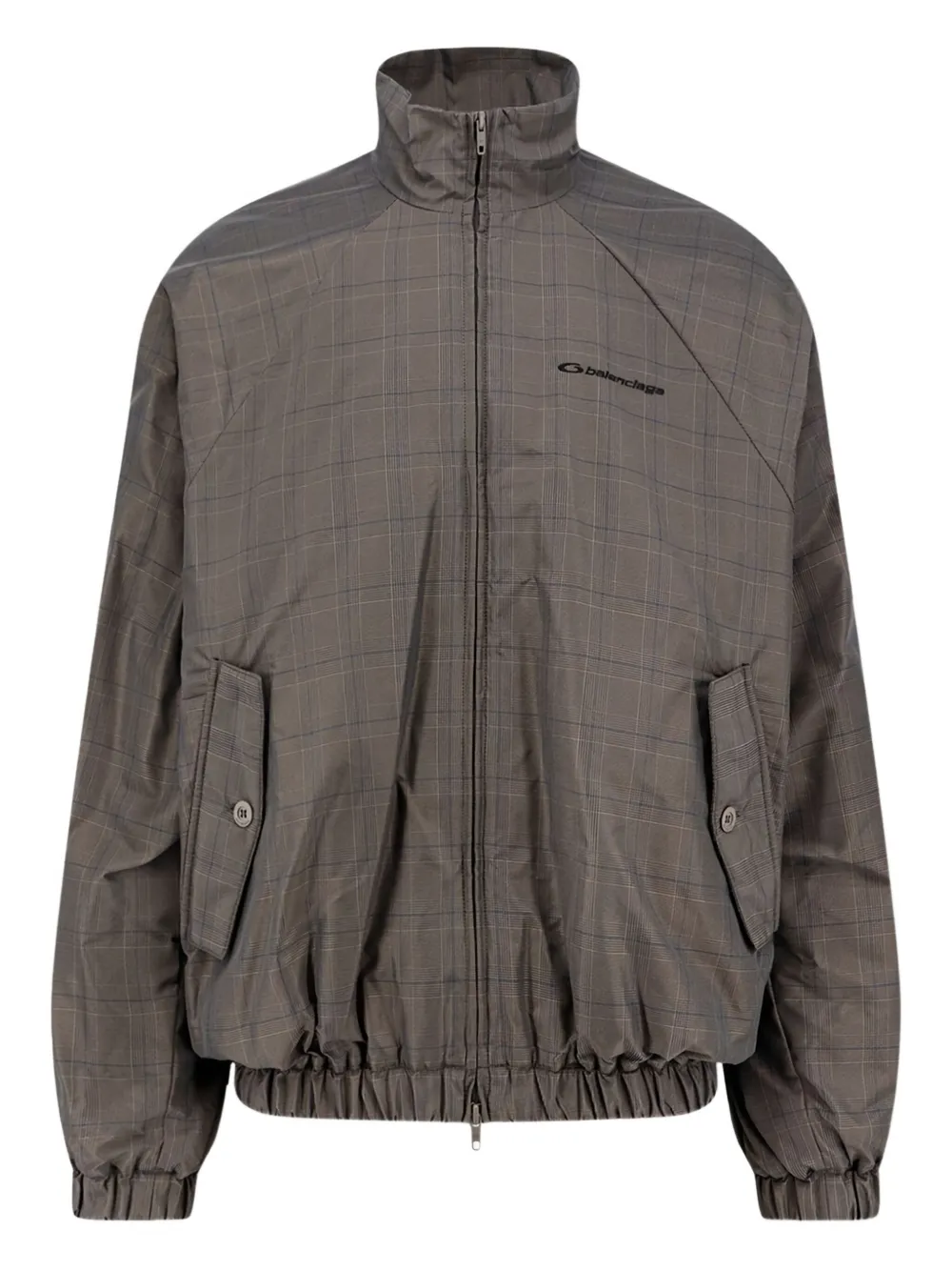Balenciaga checked zip-up jacket - グレー Balenciaga checked zip-up jacket - グレー