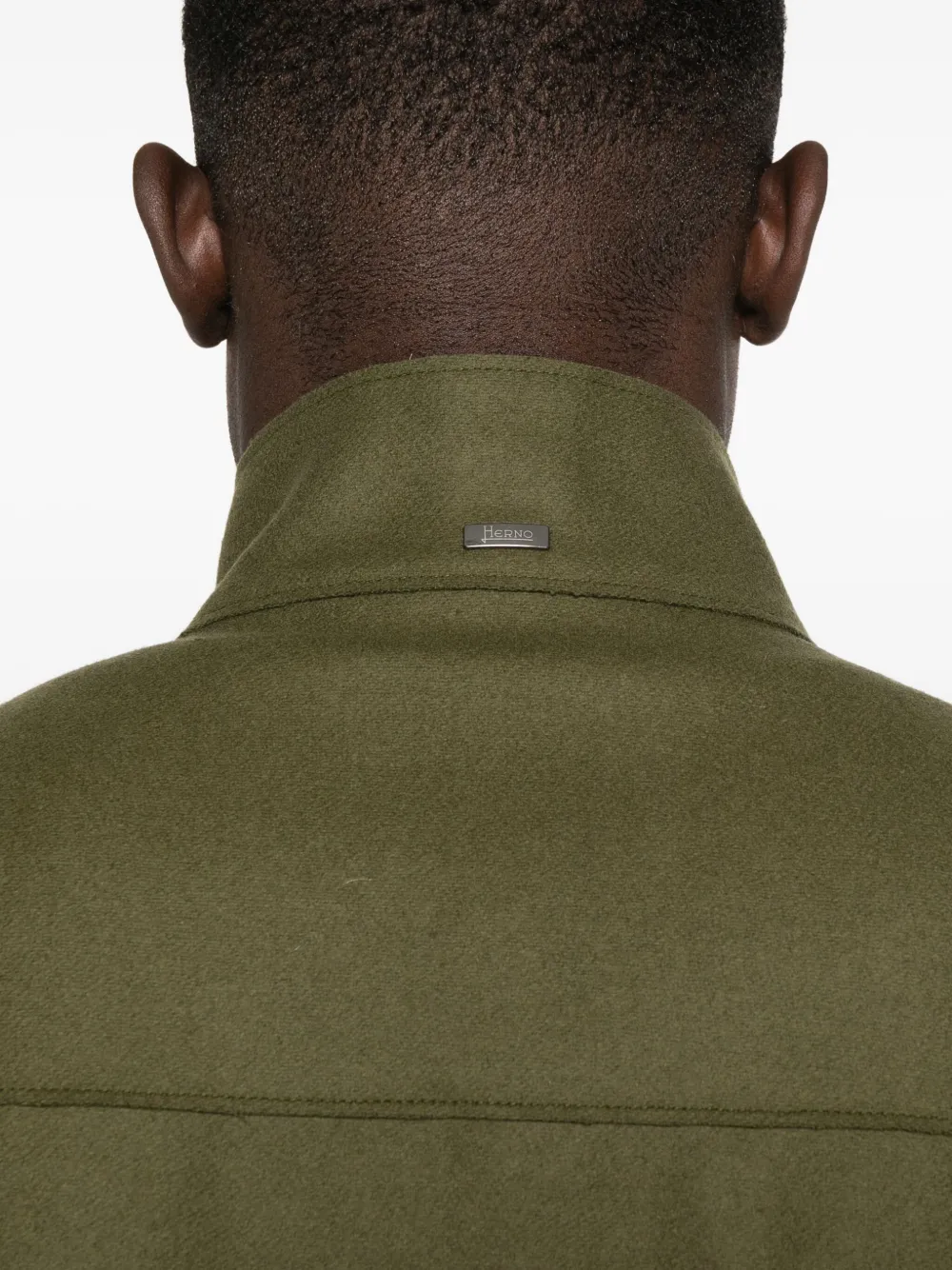 Herno Virgin Wool Blend Shirt Jacket In Green