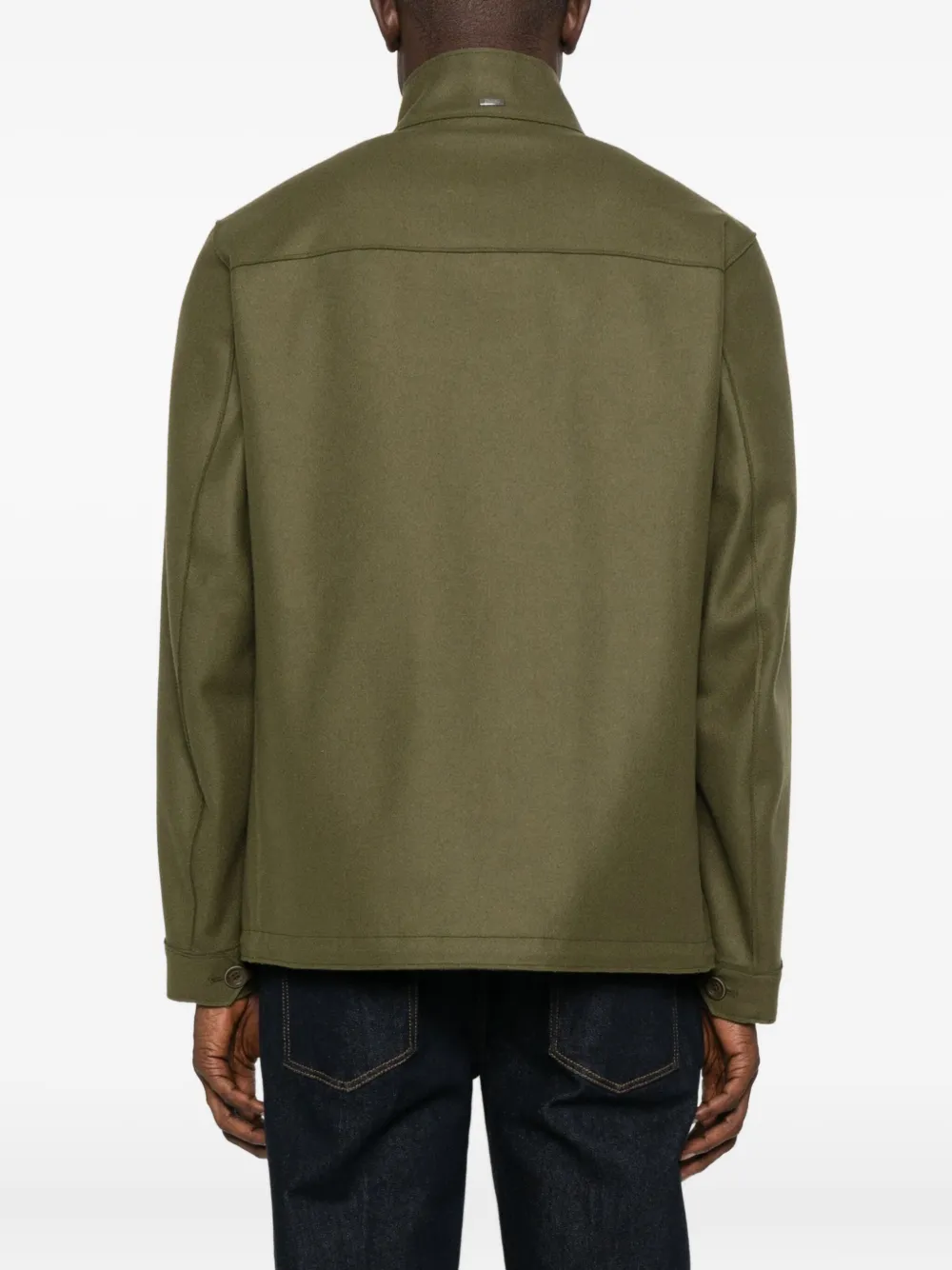 Herno Virgin Wool Blend Shirt Jacket In Green