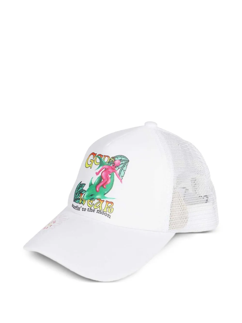 GCDS mesh-panel printed baseball cap | White | Image 1