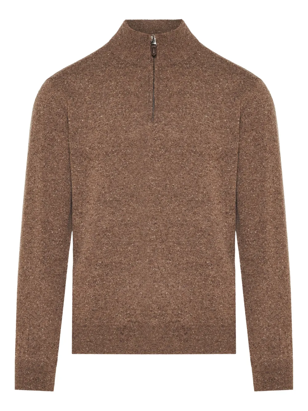 Canali zip-up polo shirt | Brown | Image 1