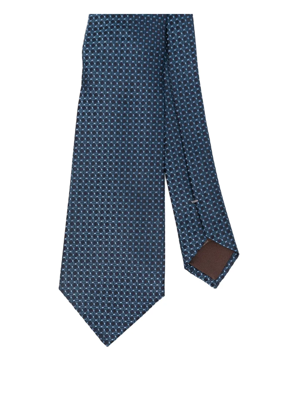 Canali Patterned Tie In Blue