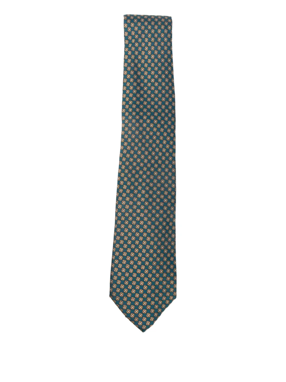 Canali Patterned Tie In Green
