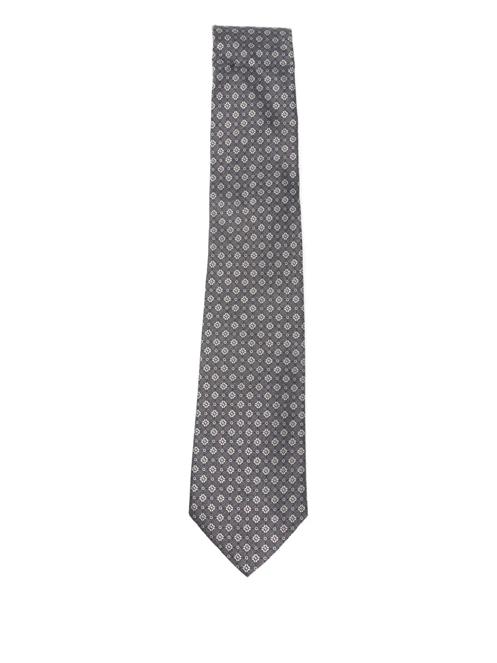 Canali Patterned Tie In Gray