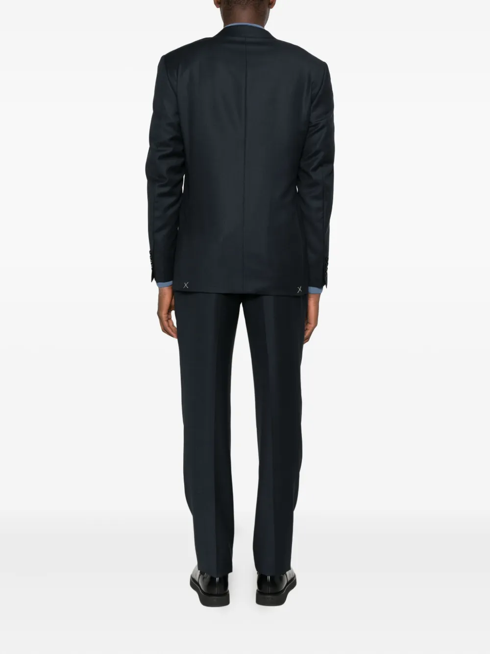 Canali Notched-lapel Single-breasted Suit In Blue