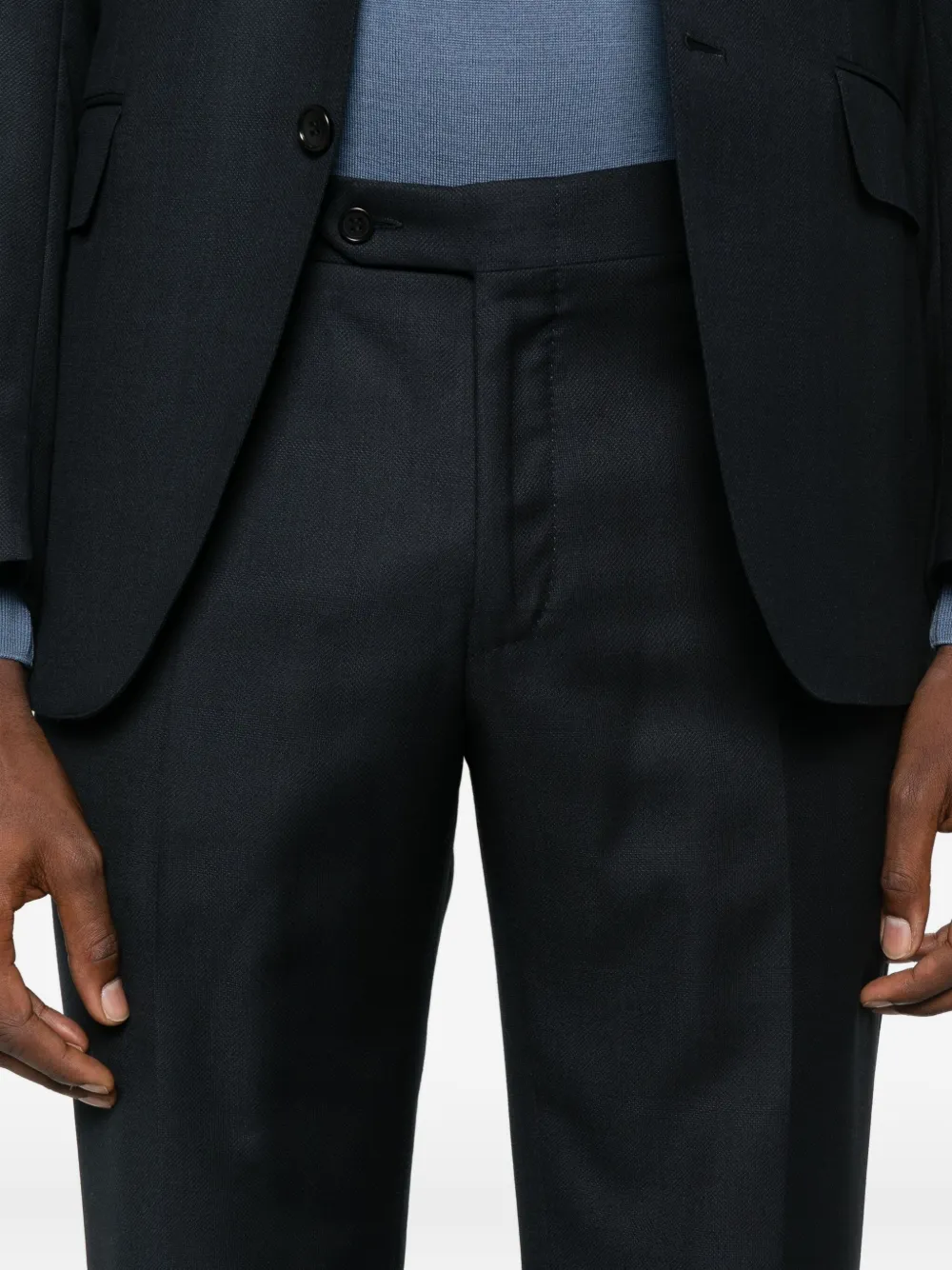 Canali Notched-lapel Single-breasted Suit In Blue