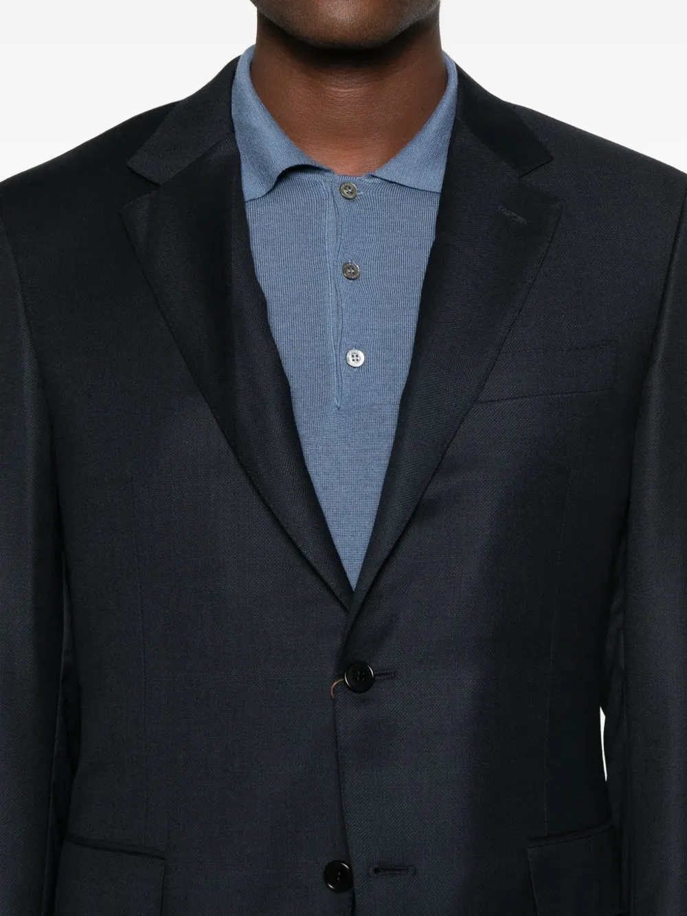 Canali Notched-lapel Single-breasted Suit In Blue