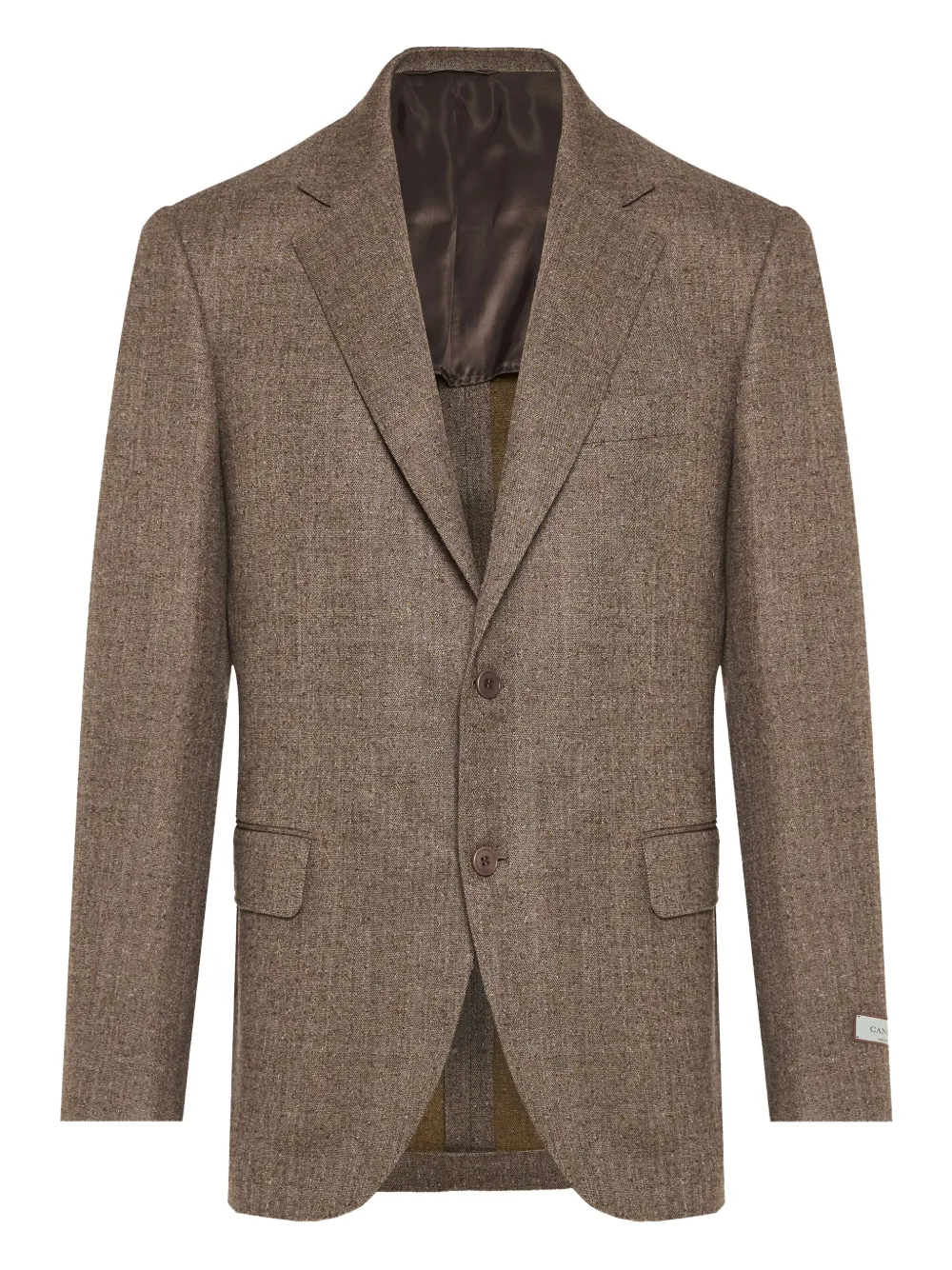Canali Kei notched-lapels single-breasted blazer | Brown | Image 1