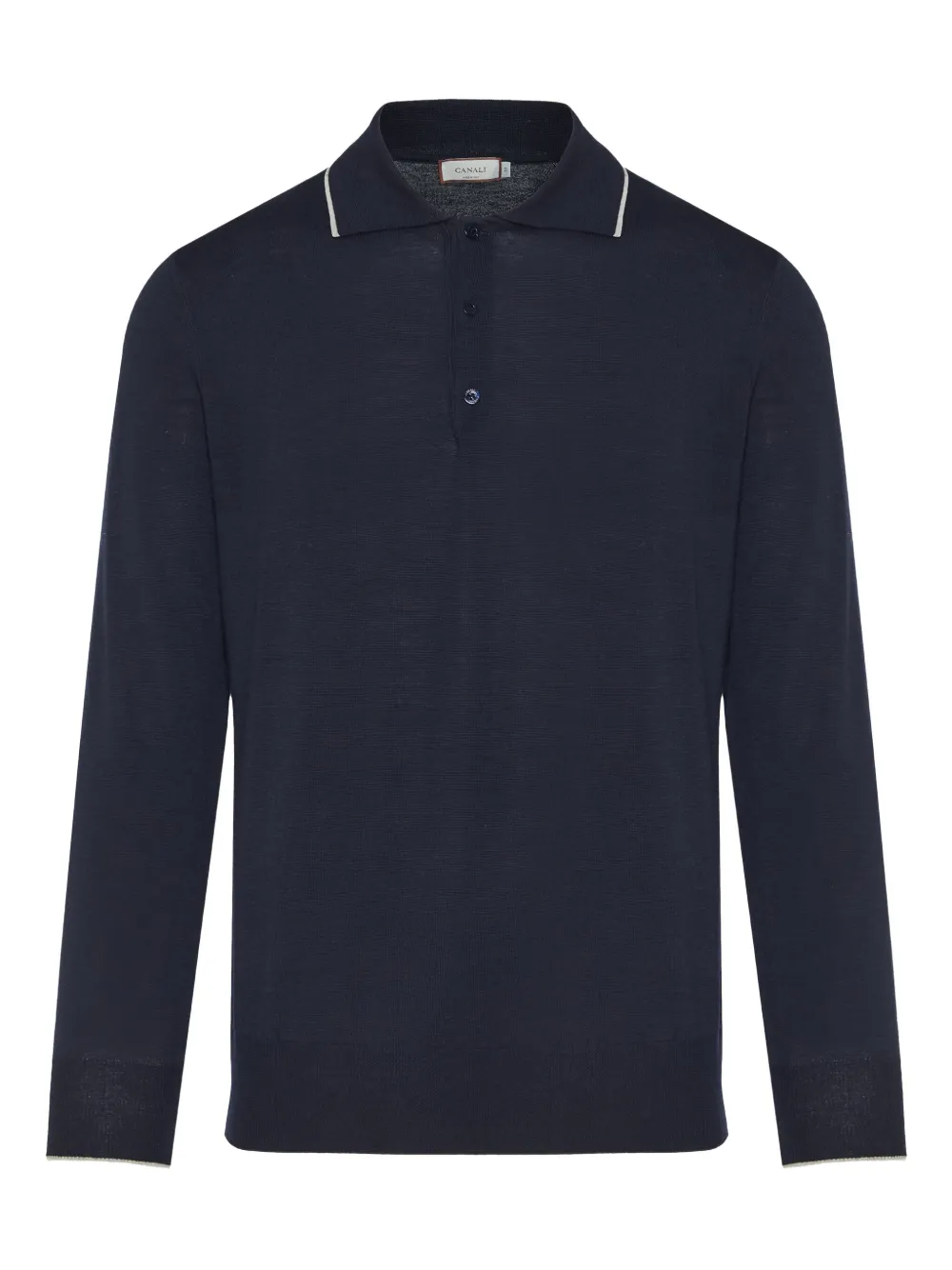 Canali long sleeve polo shirt | Blue | Image 1