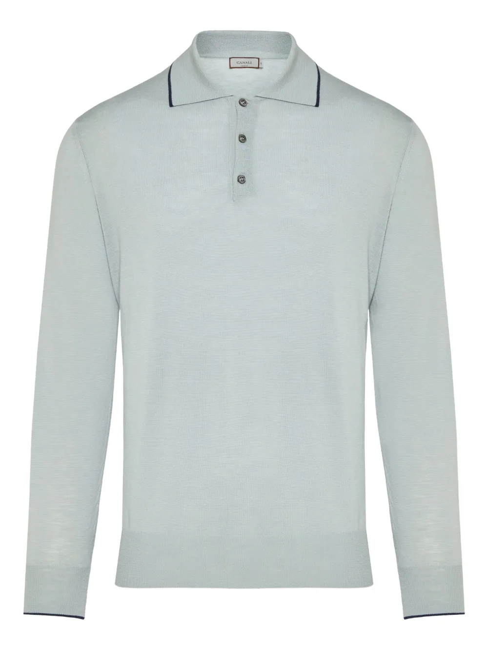 Canali long sleeve polo shirt | Blue | Image 1