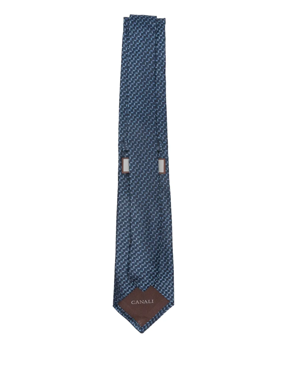 Canali Patterned Tie In Blue