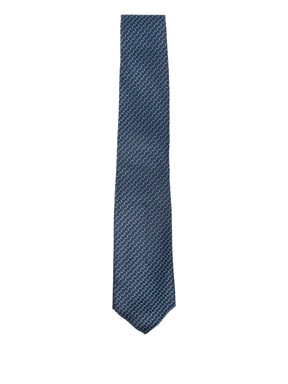 Canali Patterned Tie In Blue