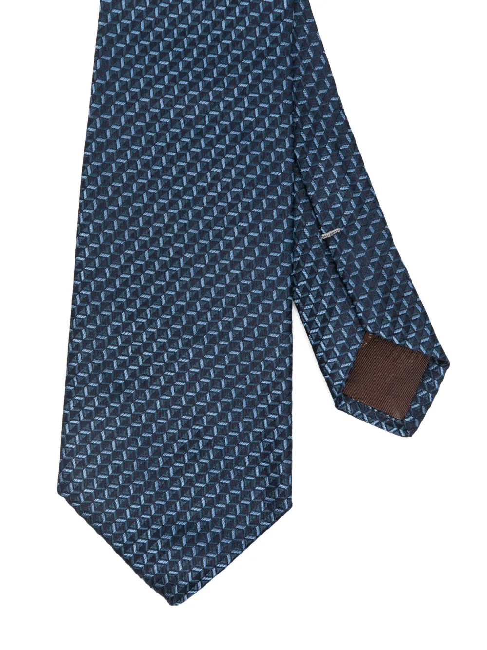 Canali Patterned Tie In Blue