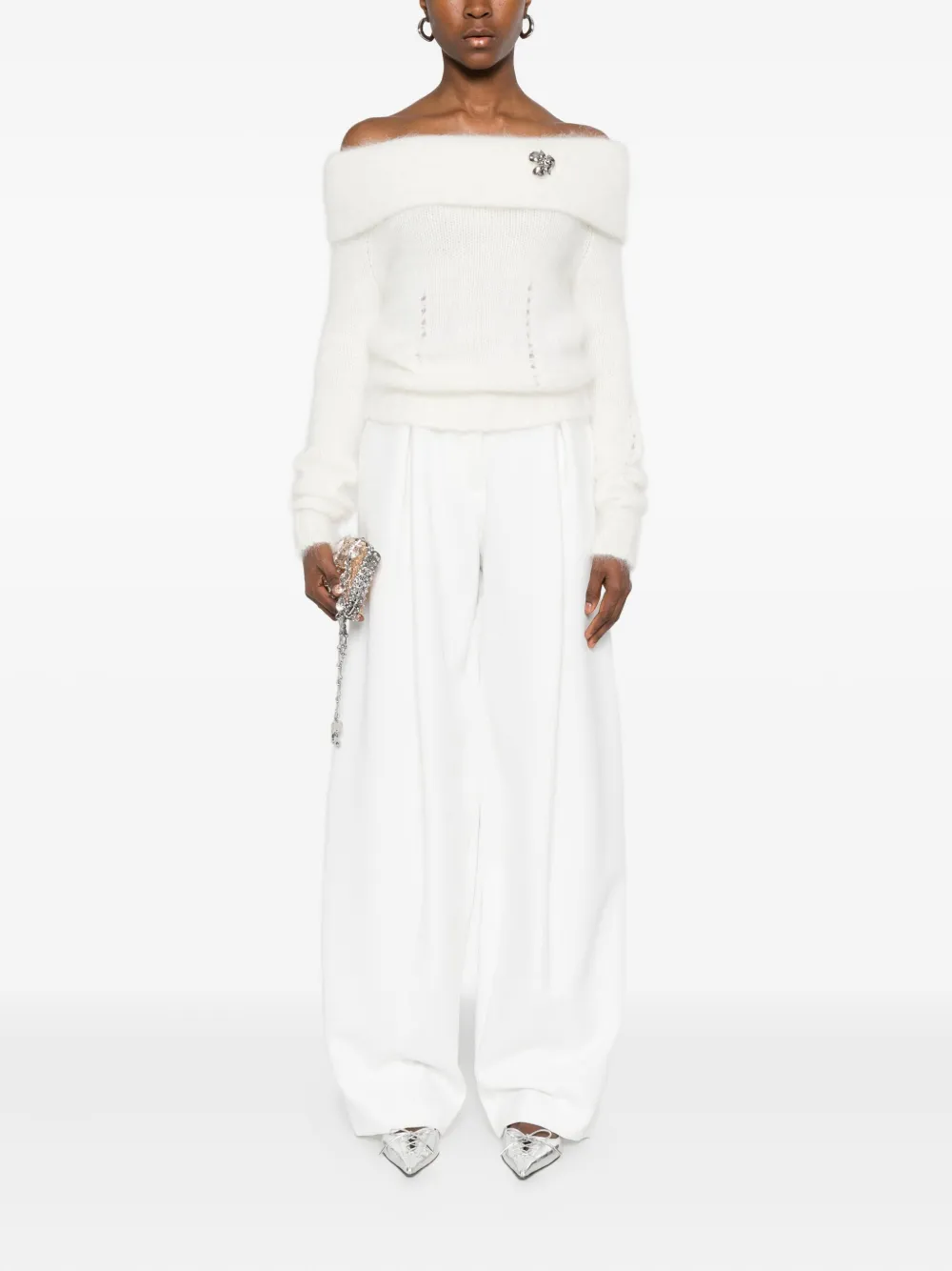 Blumarine Twill plooibroek - Wit