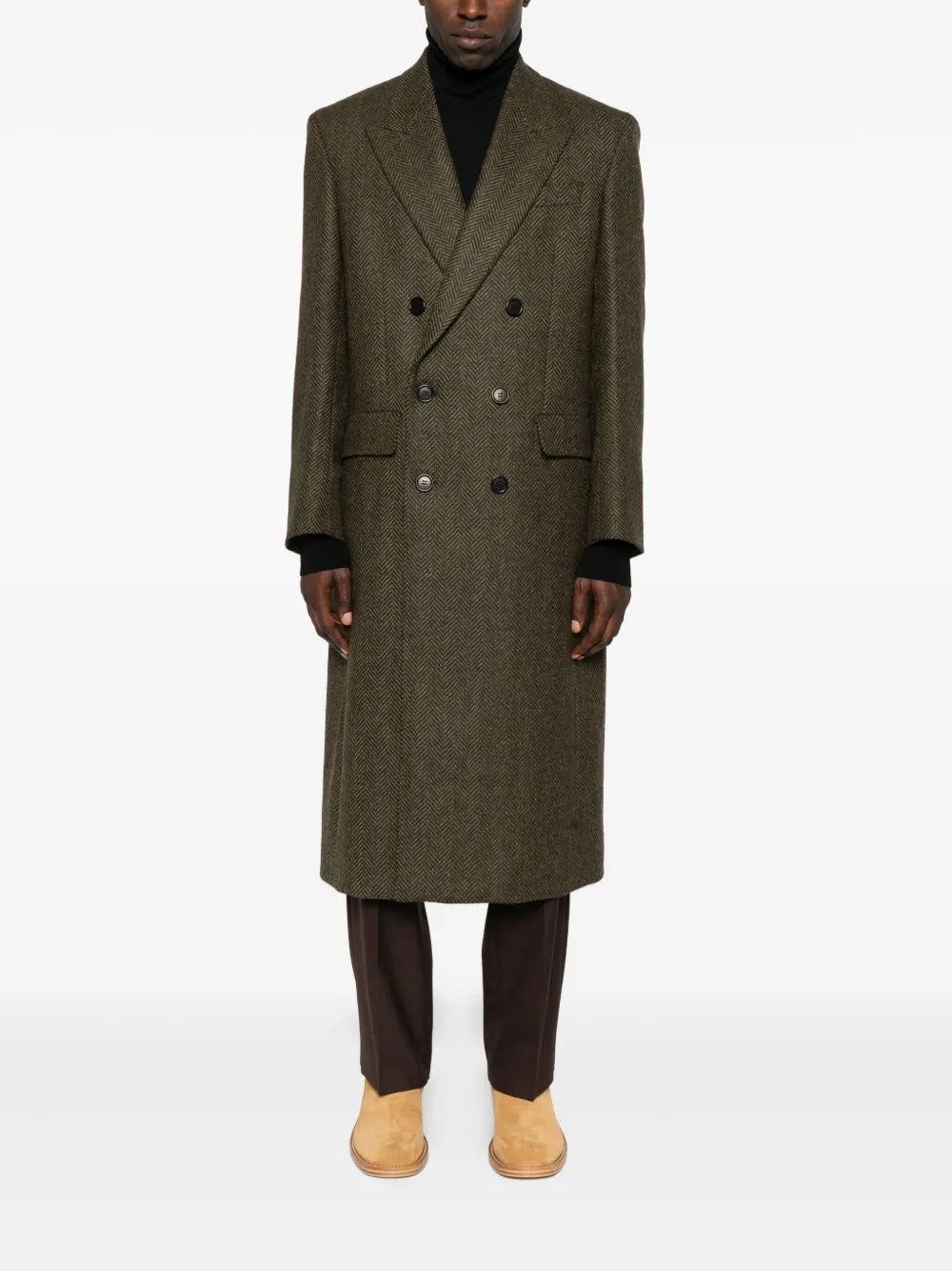 Sunflower herringbone double-breasted coat | Double Breasted Coats | Image 2