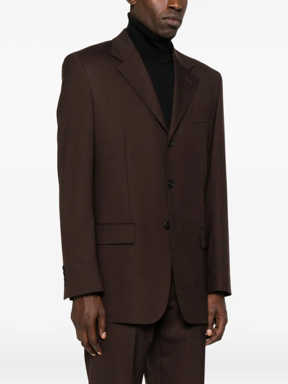 Sunflower Three-button Notch-lapel Jacket In Brown