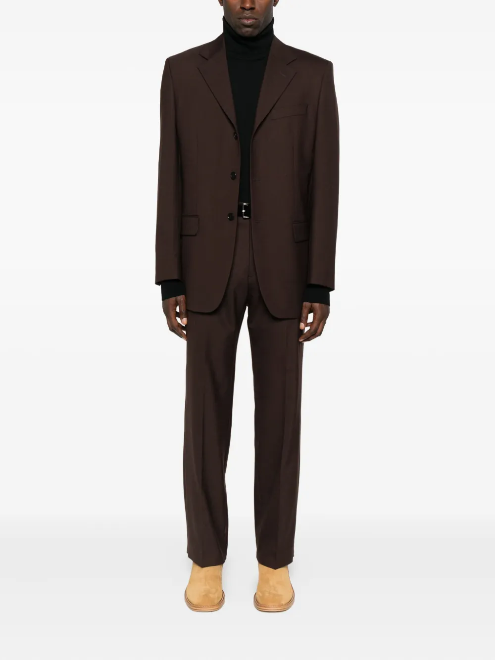 Sunflower Three-button Notch-lapel Jacket In Brown