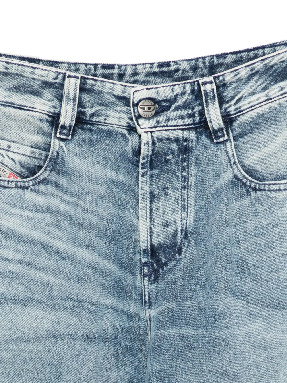 Diesel Jeans met vervaagd effect en wijde pijpen Blauw
