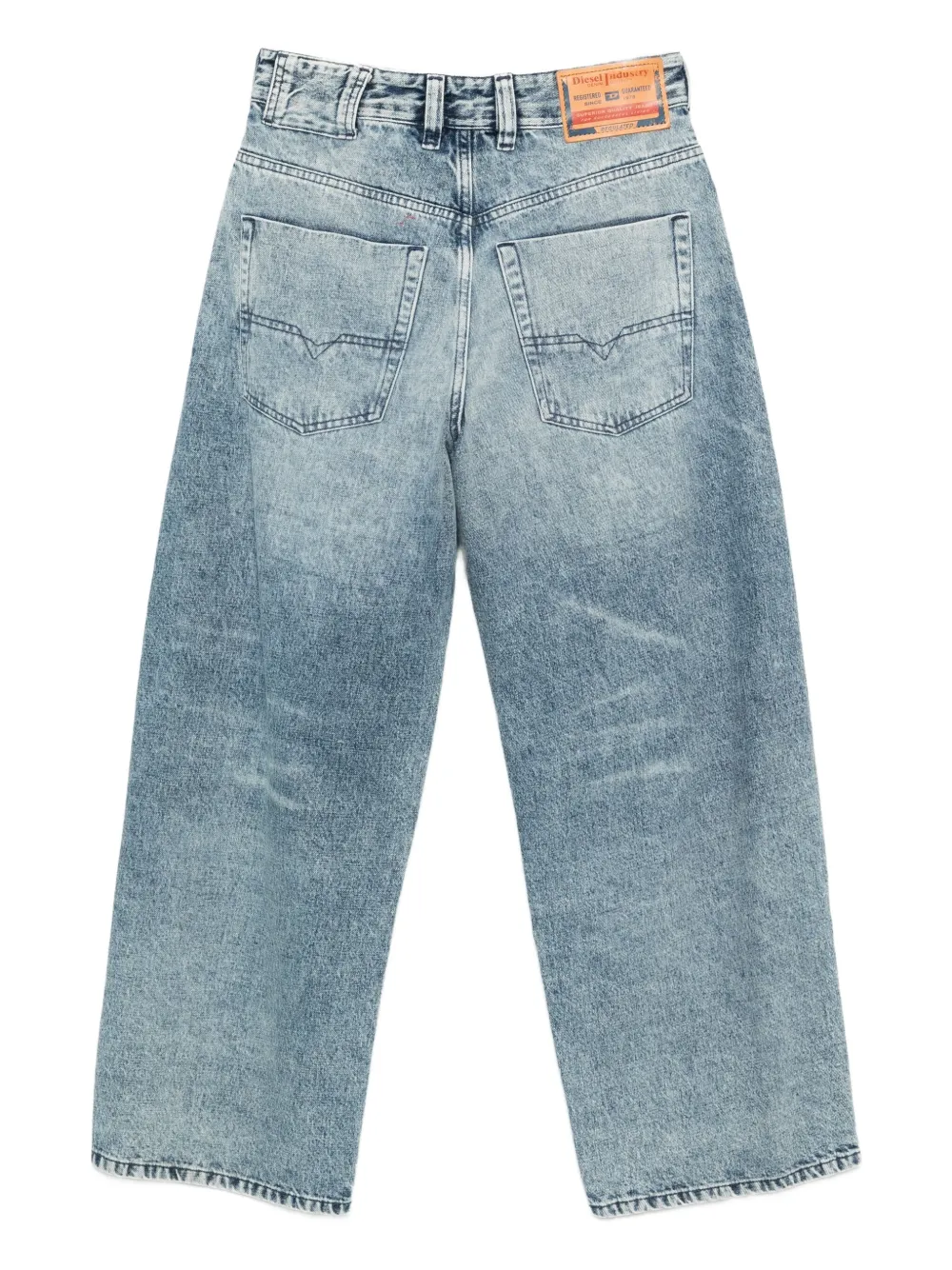 Diesel faded-effect wide-leg jeans - Blauw