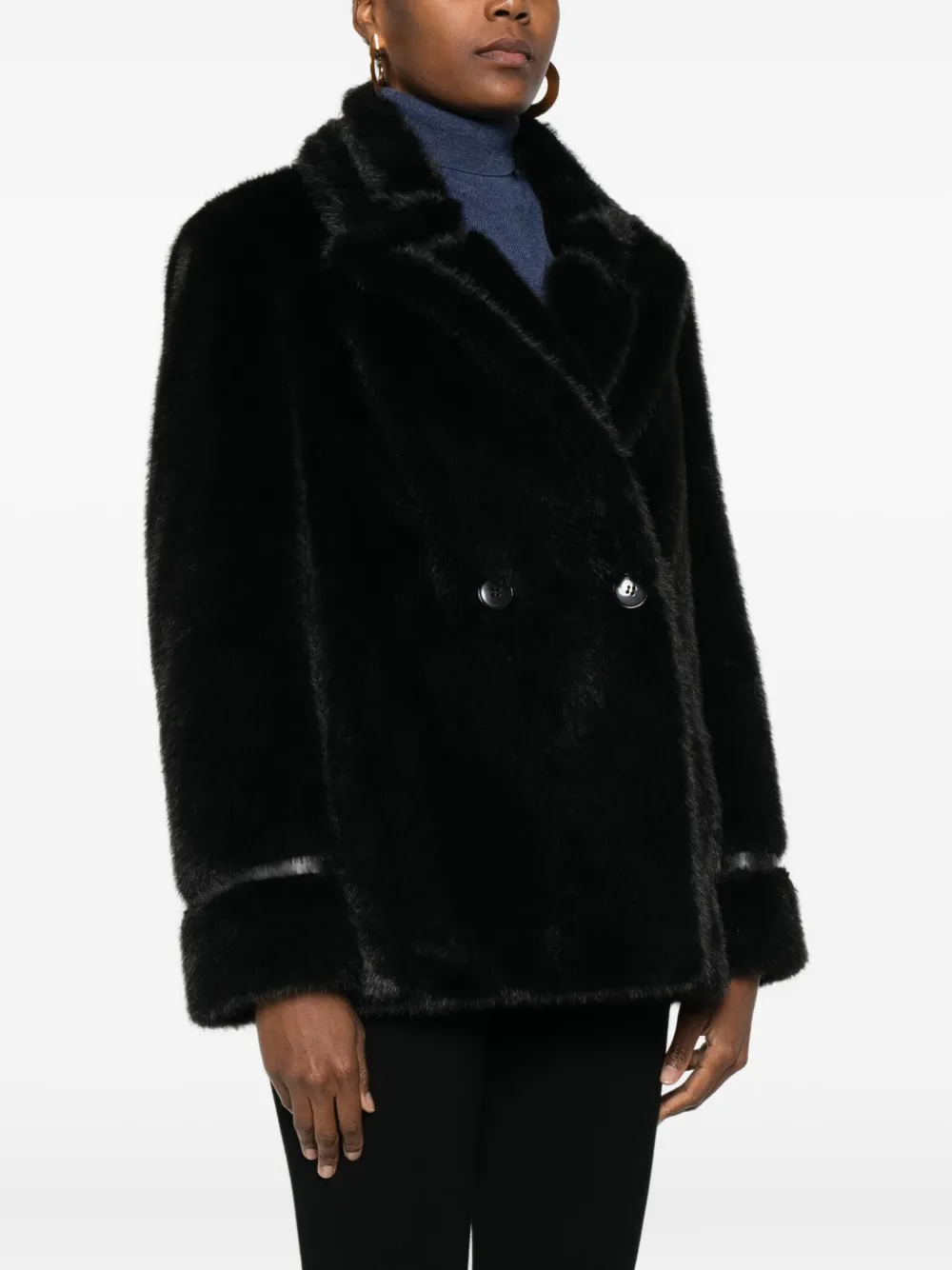 TWINSET Jas met dubbele rij knopen Zwart