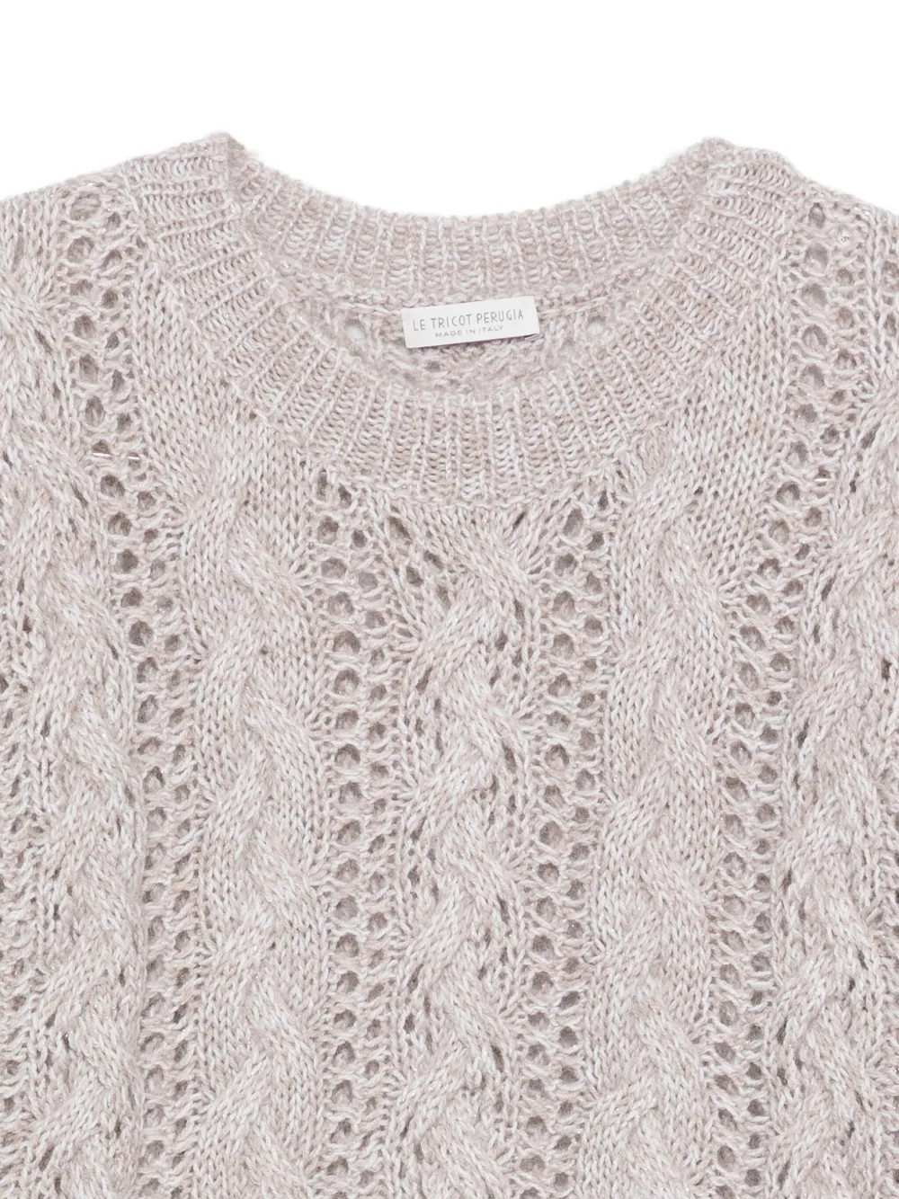 Le Tricot Perugia Cable-knit Jumper In Neutral