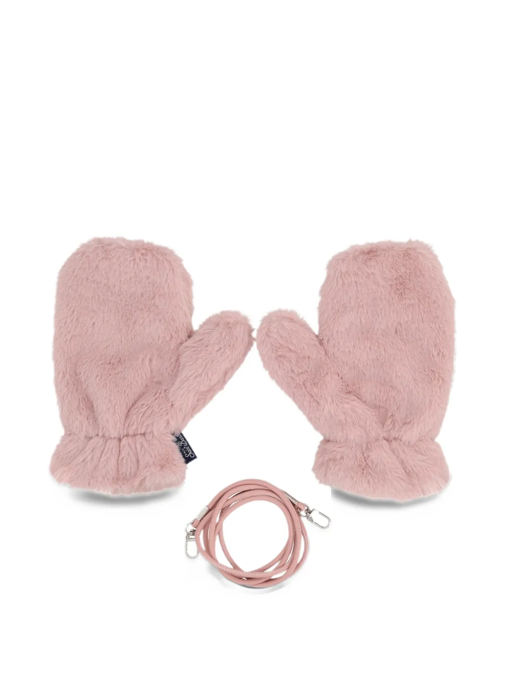 MC2 Saint Barth Kids Muffy faux-fur detachable-strap mittens Roze