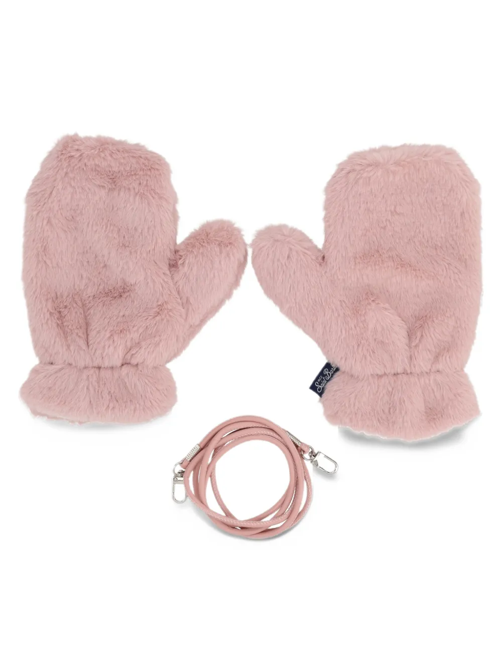 MC2 Saint Barth Kids Muffy faux-fur detachable-strap mittens Roze