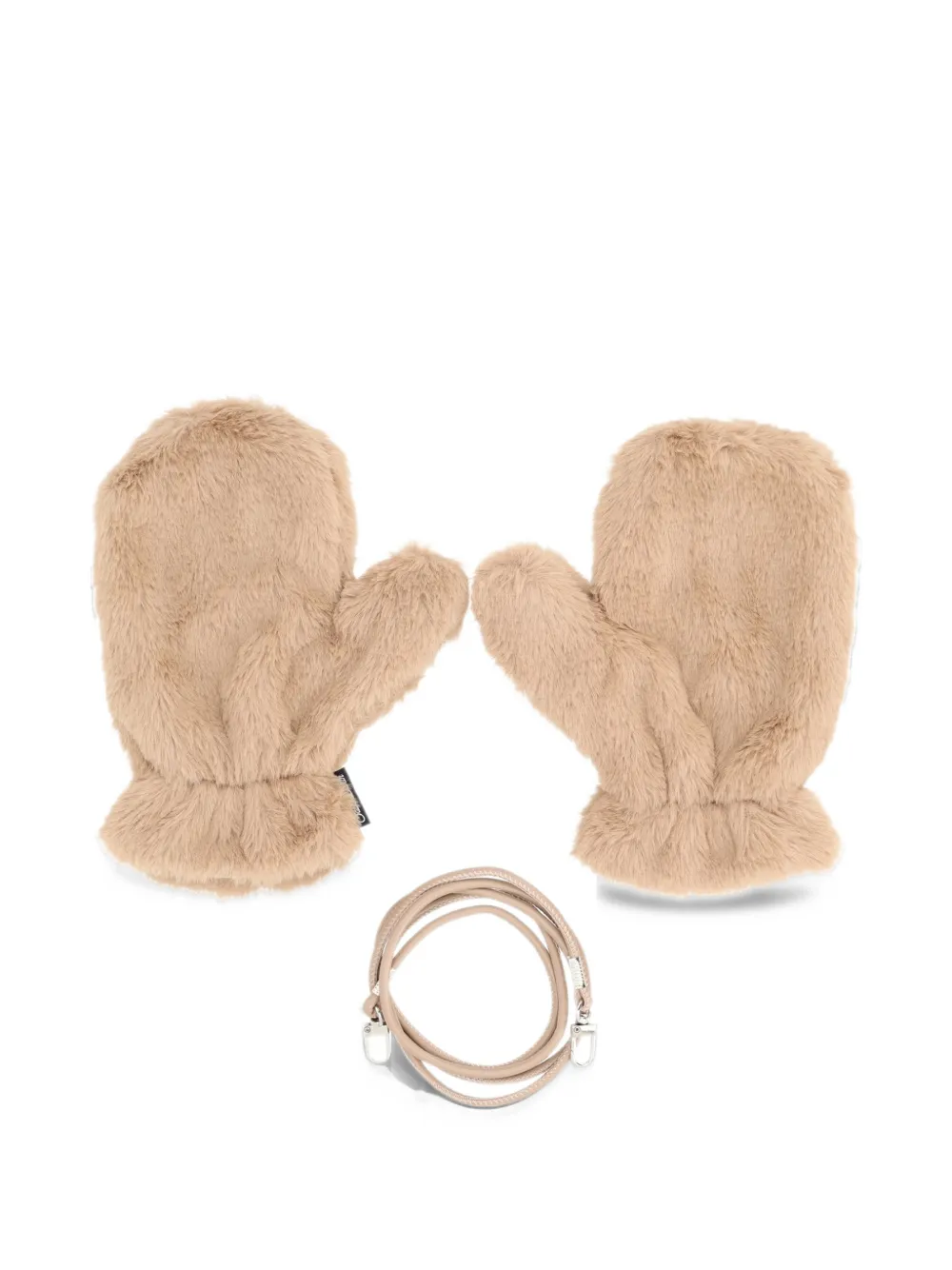 MC2 Saint Barth Kids faux-fur mittens Beige
