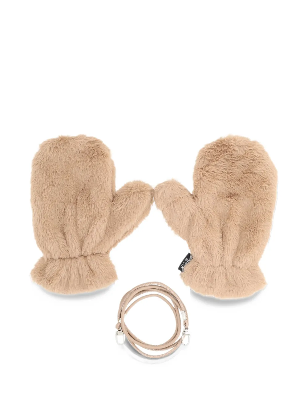 MC2 Saint Barth Kids faux-fur mittens Beige