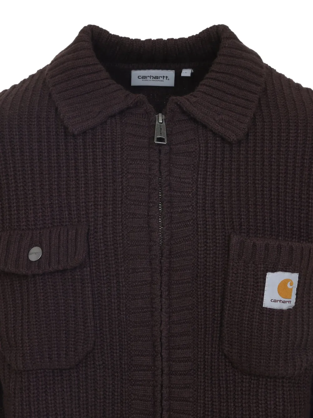 Carhartt Stylish Short Jacket Featuring Pockets In Brown