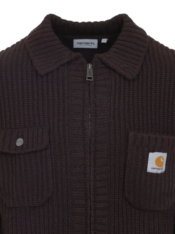 Carhartt WIP Ribbed zip-up Cardigan Brown FARFETCH CA