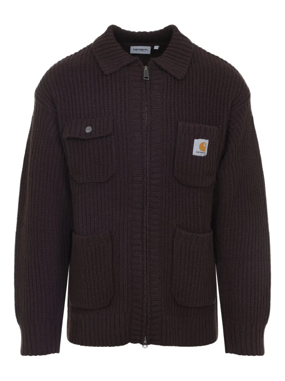 Carhartt Stylish Short Jacket Featuring Pockets In Brown