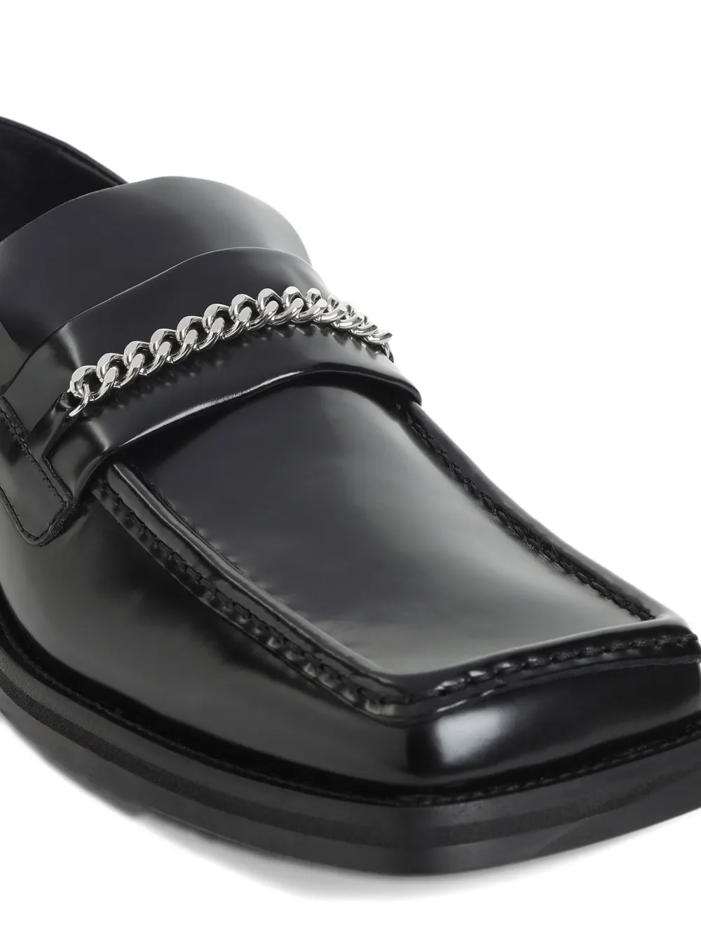 Martine Rose patent-leather loafers Black