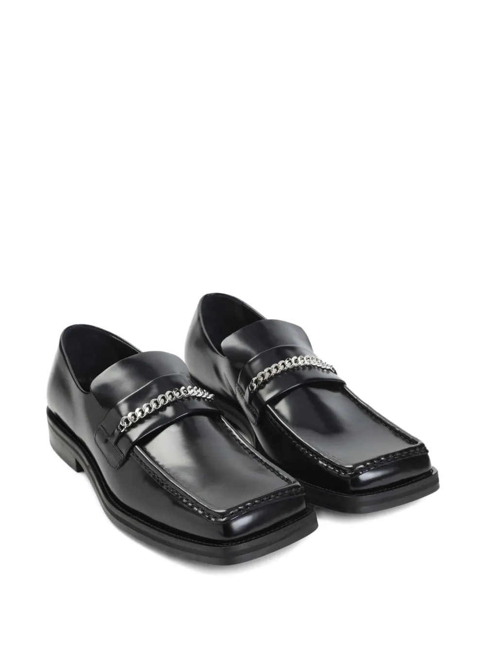 Martine Rose patent-leather loafers Black