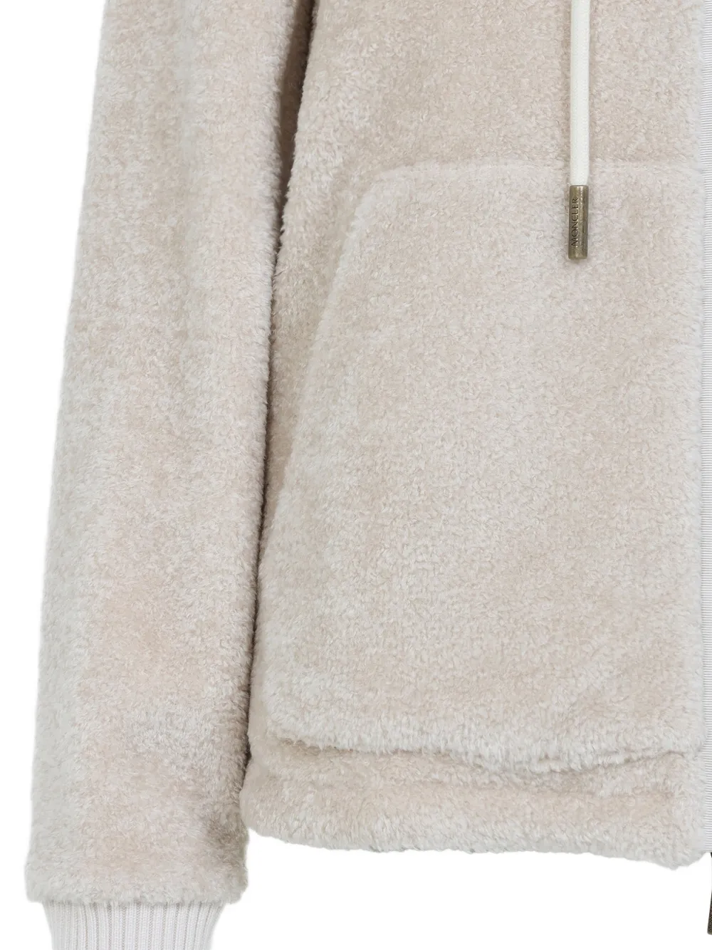 Moncler Hooded Cardigan Featuring Front Pockets In Neutral