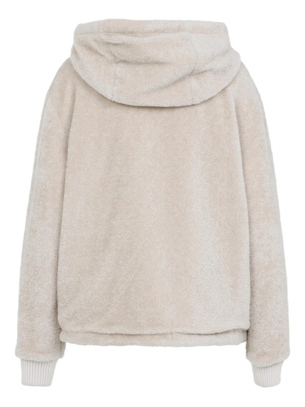 Moncler Hooded Cardigan Featuring Front Pockets In Neutral