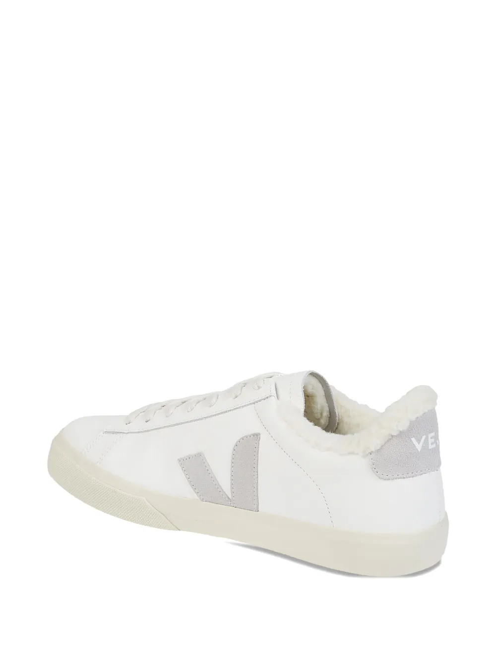 VEJA leather shearling sneakers EXTRA WHITE LIGHT GREY