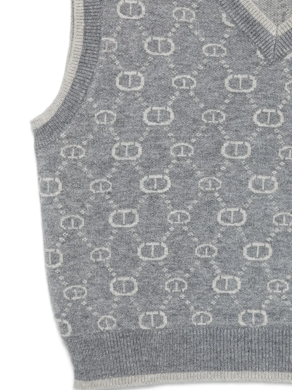 TWINSET Kids Gebreide spencer met ovalen T jacquard Grijs