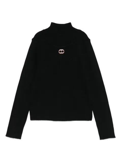 TWINSET Kids logo-plaque jumper